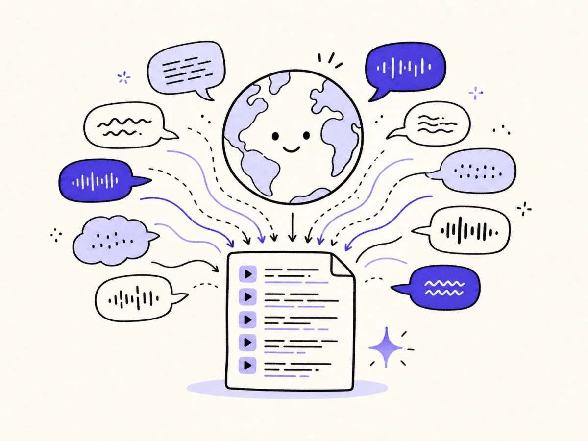 Transcripts in many languages